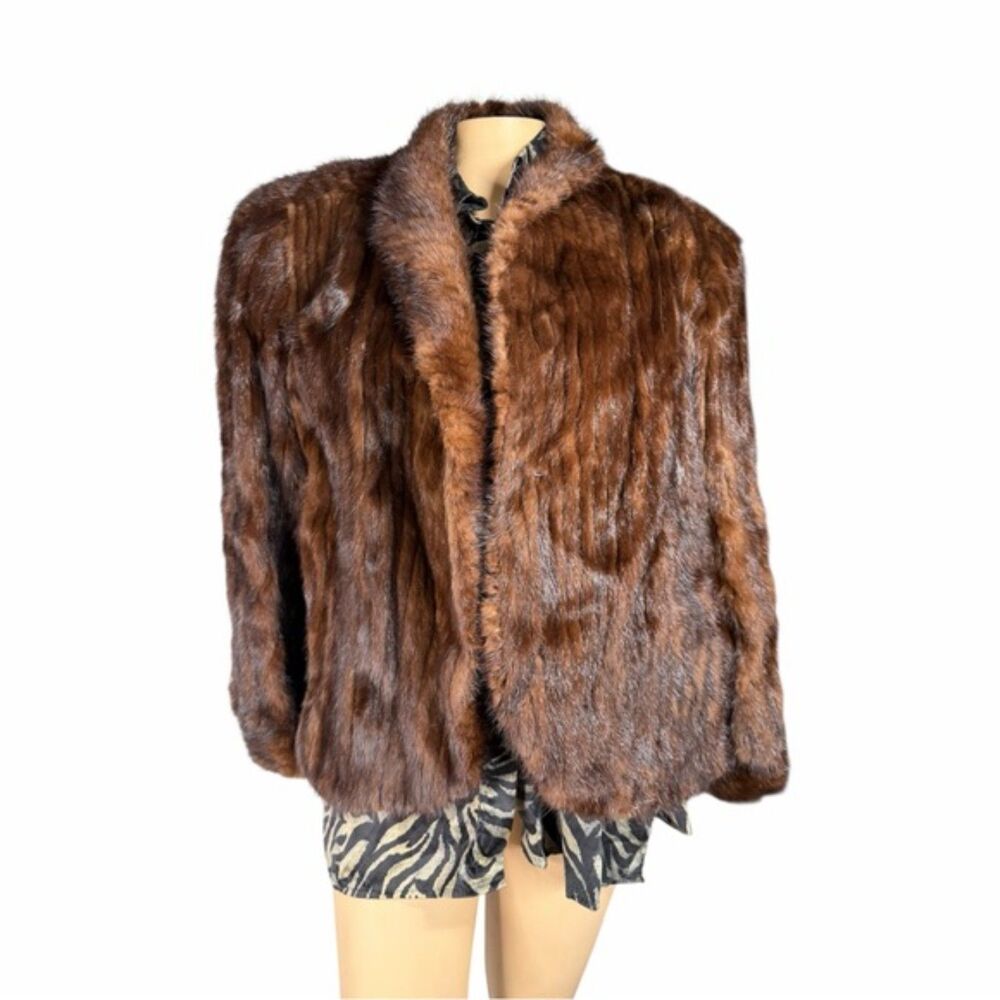 Barnes Furriers Mink Fur Jacket Brown Vintage